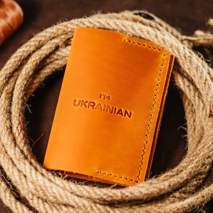 Мужская обложка на паспорт рыжая I'm Ukrainian