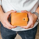 Мужской кошелек Бифолд рыжий