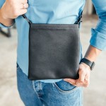 Мужская кожаная сумка через плечо No Poket зернистая