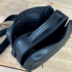 Мужская кожаная сумка через плечо Орегон черная