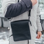 Мужская кожаная сумка через плечо Канзас