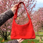 Женская сумка замшевая Аляска красная