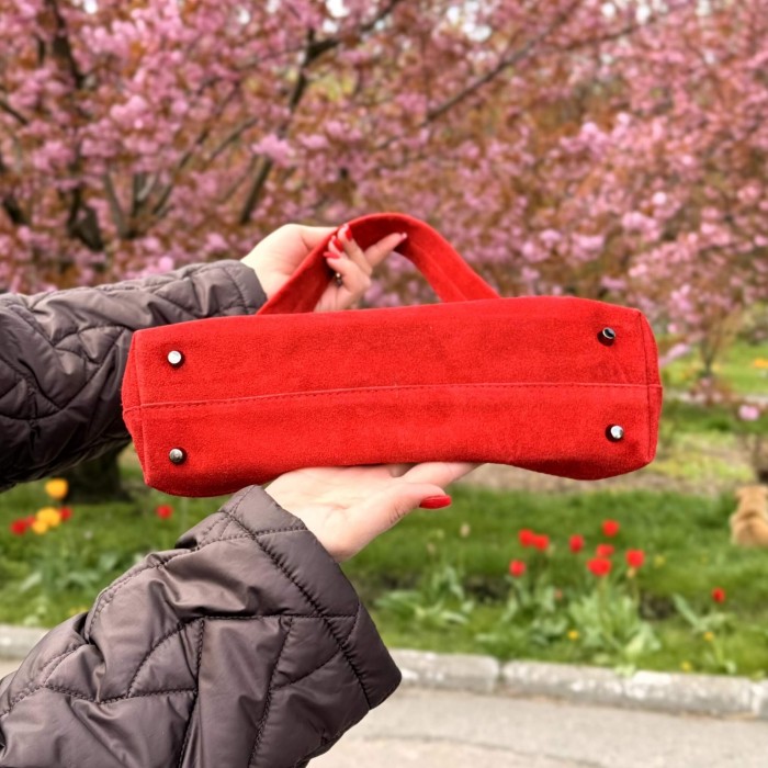 Женская сумка замшевая Аляска красная