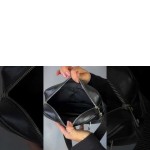 Мужская кожаная черная сумка на пояс бананка Кентукки глянец