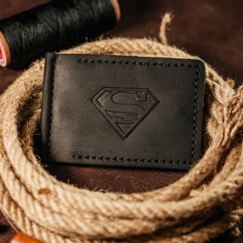 Зажим для денег черный Superman